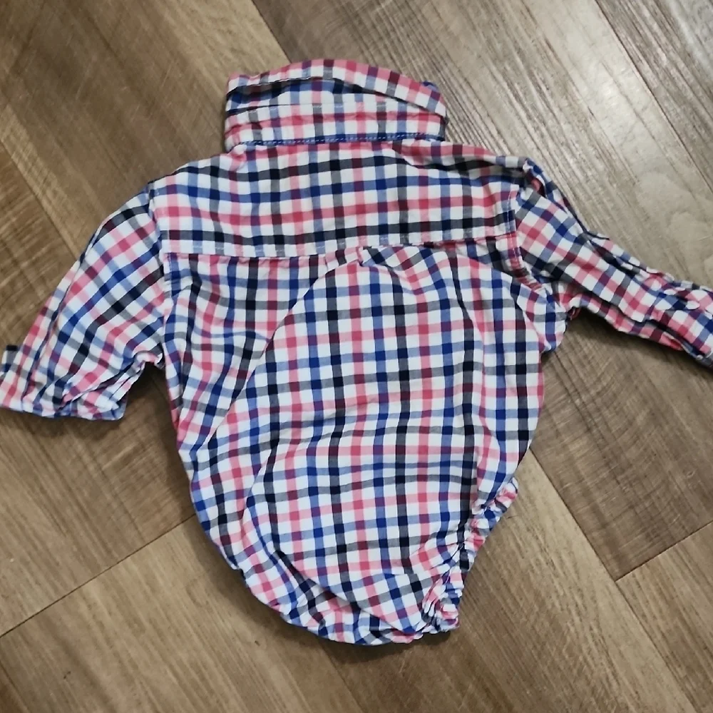 Janie and Jack Blue and Red Plaid One Piece